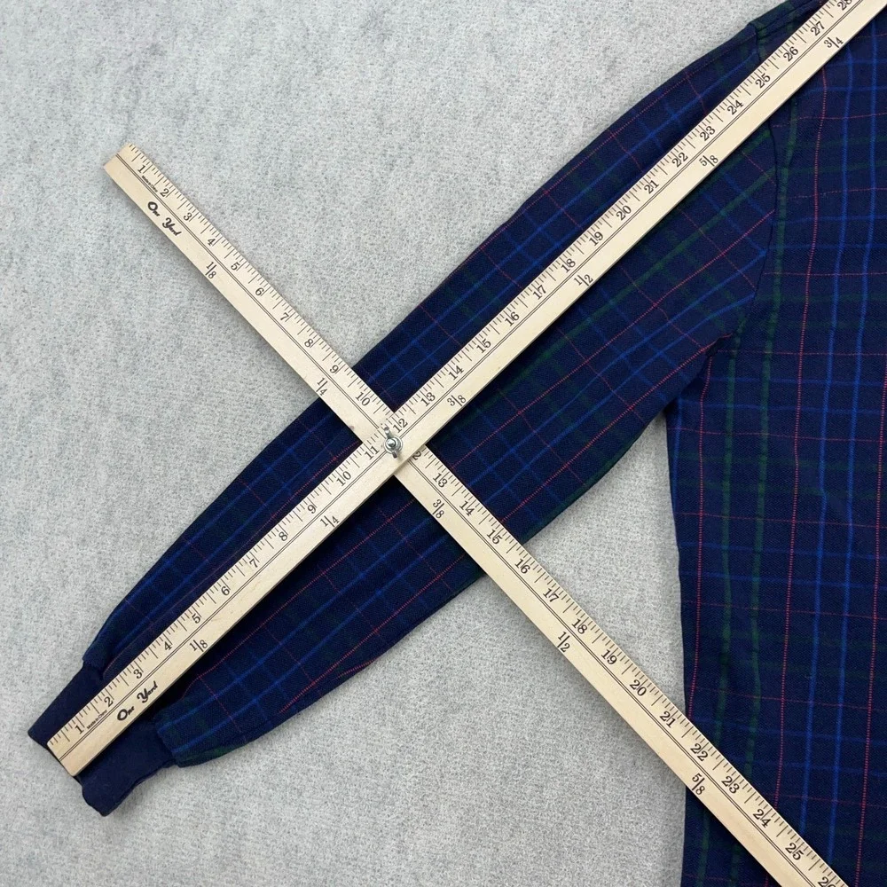 Vintage Polo Ralph Lauren Polo Shirt Men Large Blue Red Plaid Long Sleeve Rugby
